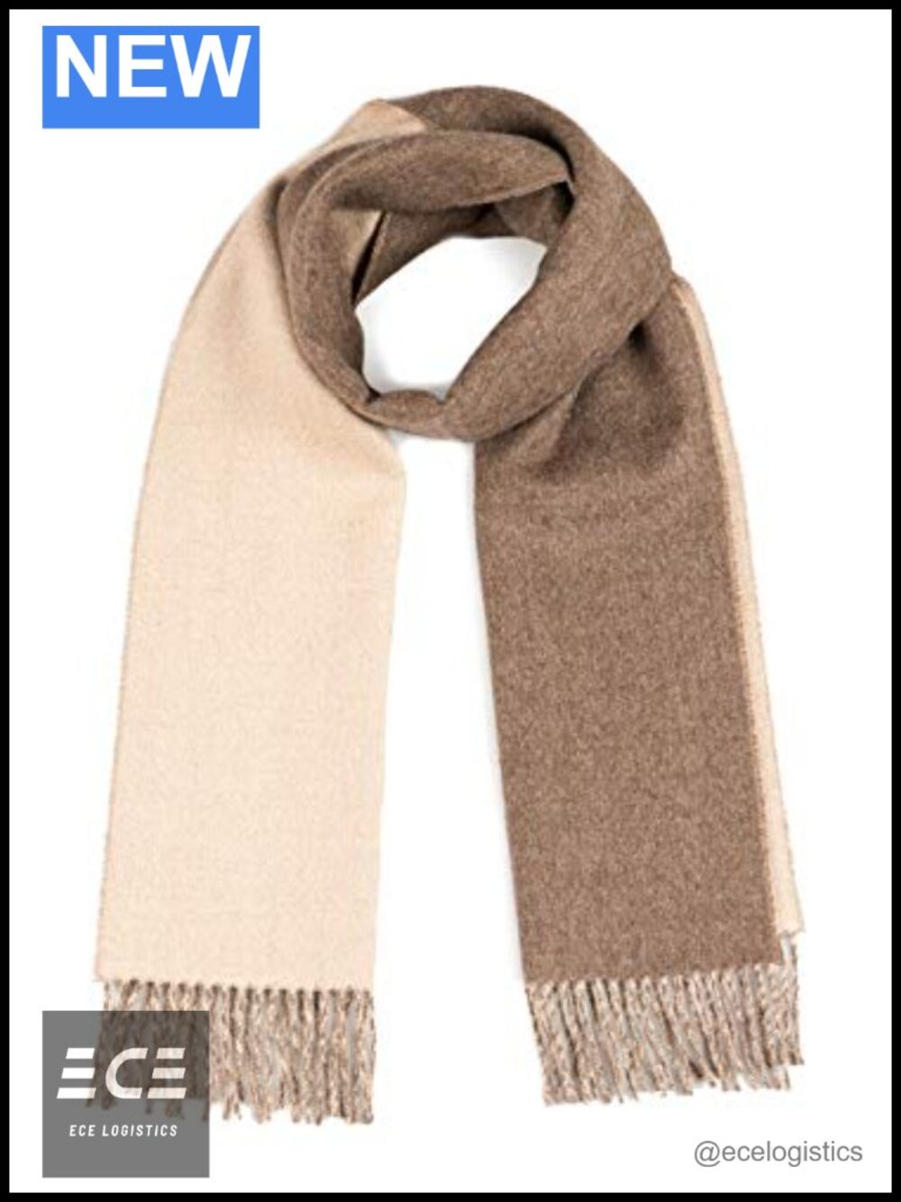 100% Baby Alpaca Wool Scarf Double Sided Reversible Contrast